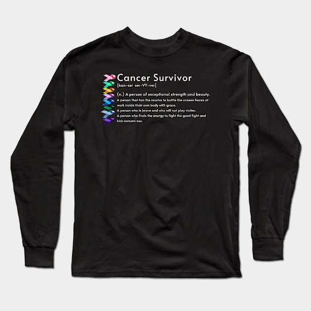 Cancer Survivor definition Long Sleeve T-Shirt by Orange Otter Designs